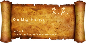 Kürthy Petra névjegykártya
